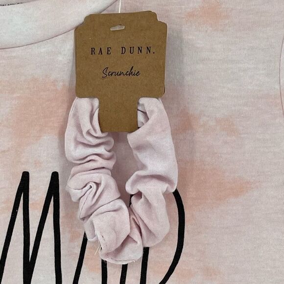 NWOT Rae Dunn Bridesmaid Graphic T-Shirt Matching Scrunchie Pink Tie Dye Small - Picture 3 of 5